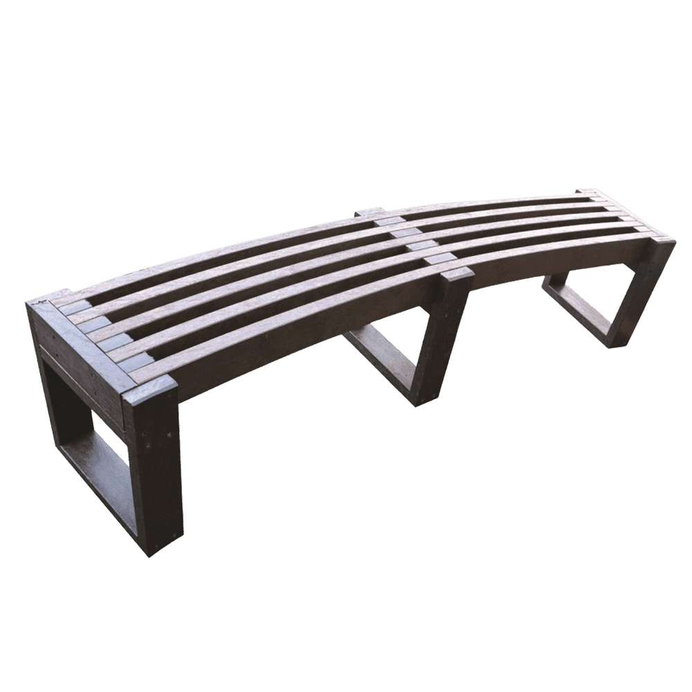 Recycled Plastic Edge Curved Bench - Store Fittings Direct
