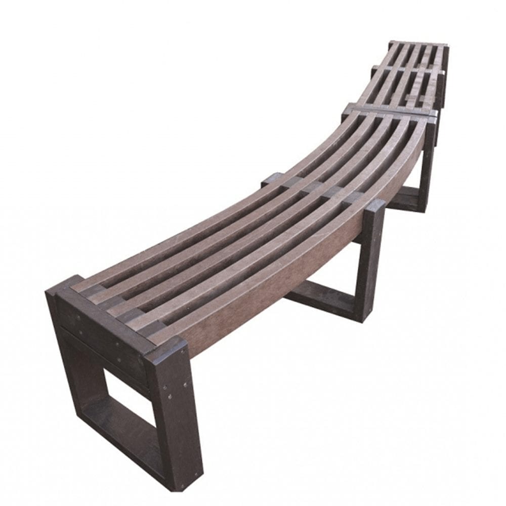 Recycled Plastic Edge Curved Bench - Store Fittings Direct