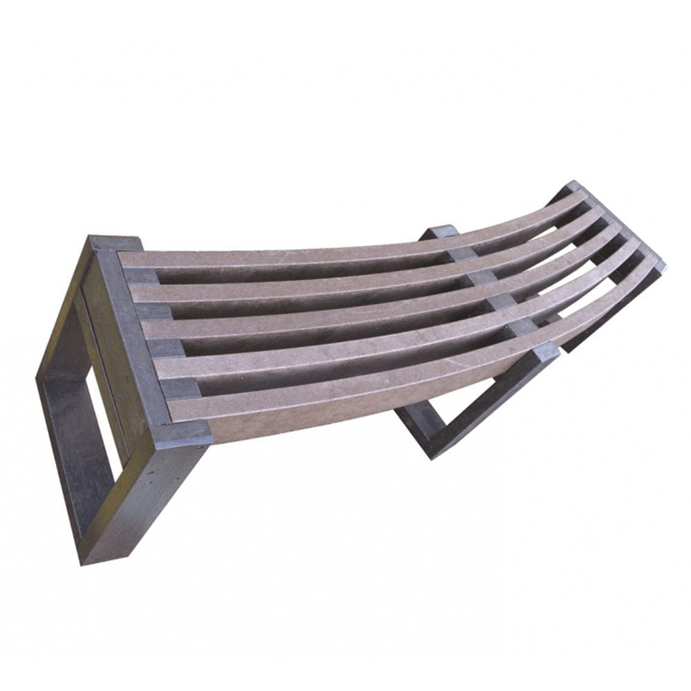 Recycled Plastic Edge Curved Bench - Store Fittings Direct