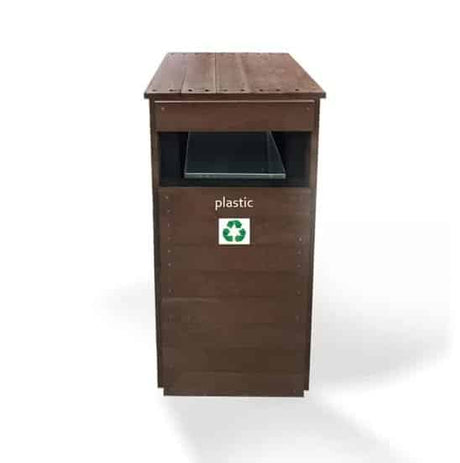 Recycled Plastic Litter Bin with Top Cover - Store Fittings Direct