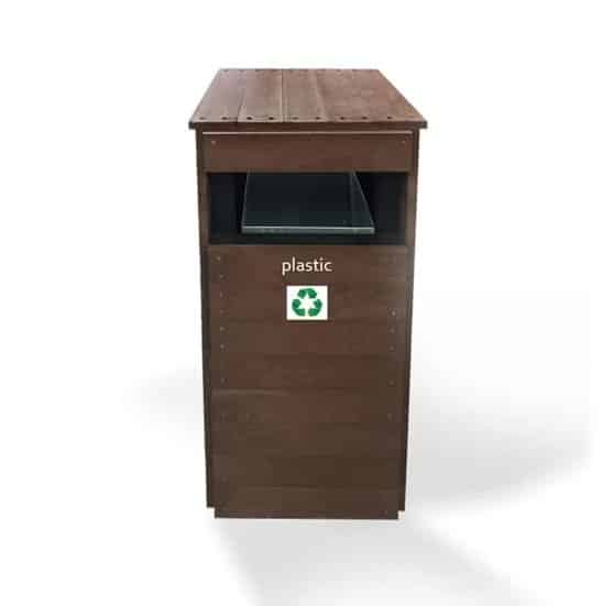 Recycled Plastic Litter Bin with Top Cover - Store Fittings Direct