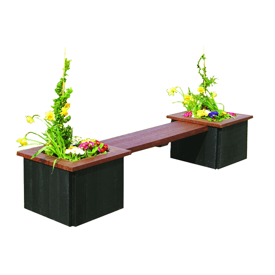 Recycled Plastic Planter Seat Bench - Store Fittings Direct
