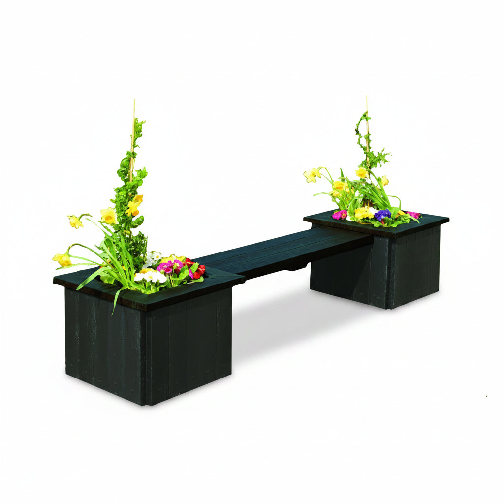 Recycled Plastic Planter Seat Bench - Store Fittings Direct