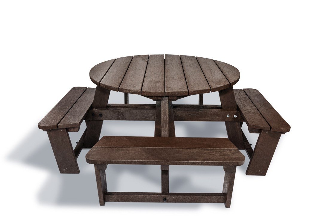 Recycled Plastic Round Picnic Table - Store Fittings Direct