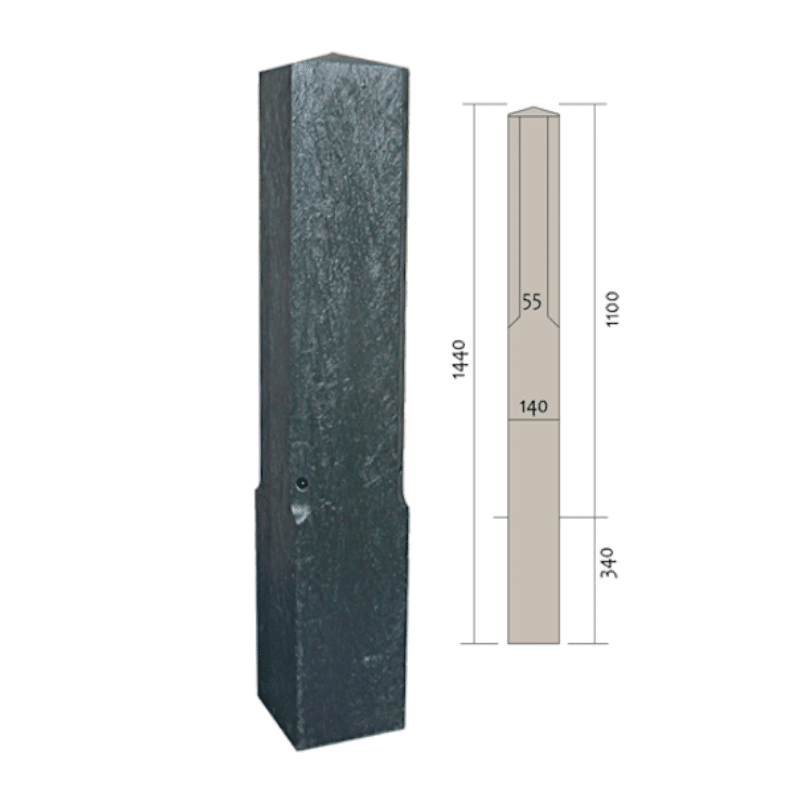 Recycled Plastic Square Bollard with Chamfer Top - Store Fittings Direct