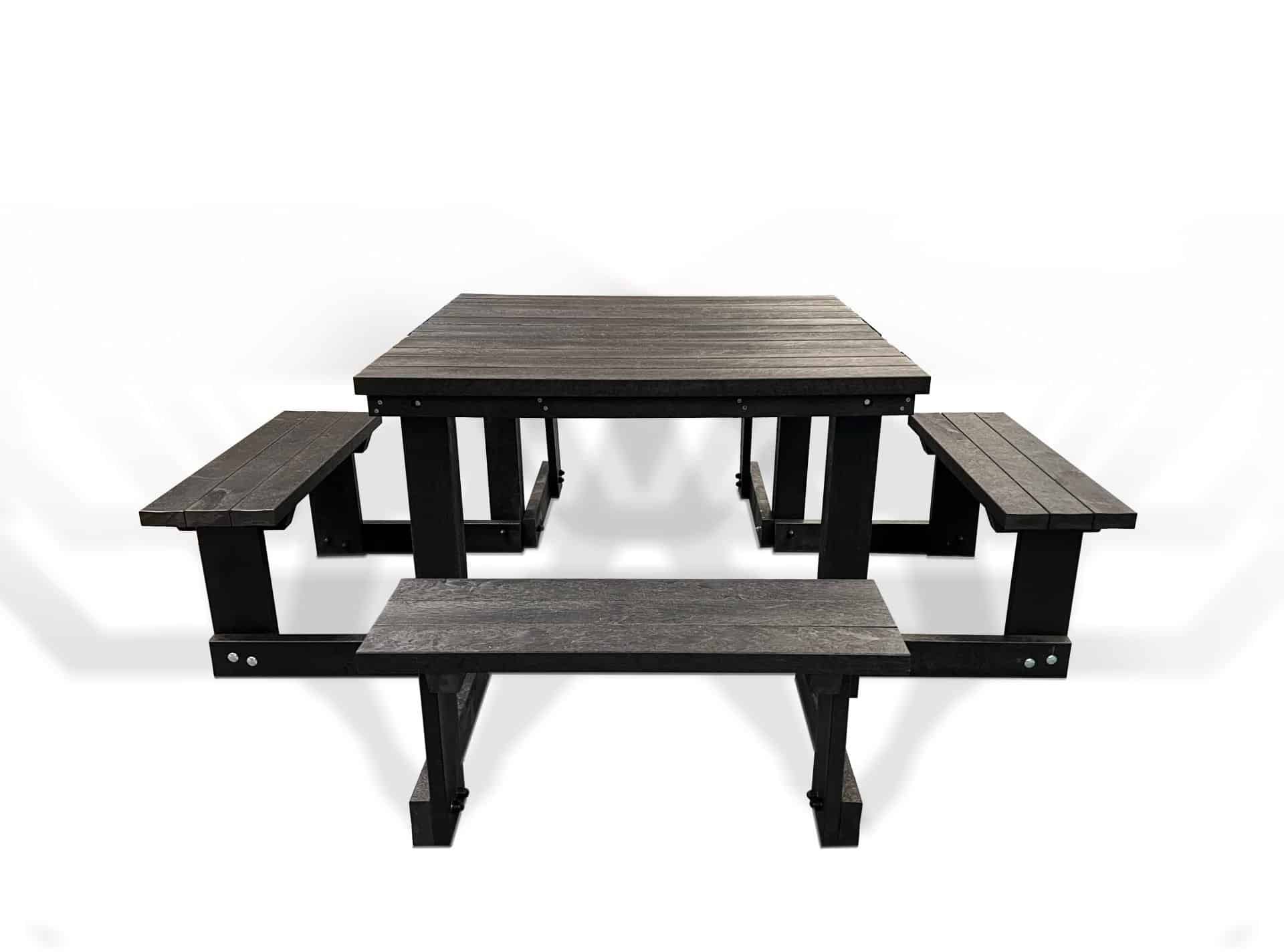 Recycled Plastic Square Picnic Table | 8 Seater - Store Fittings Direct