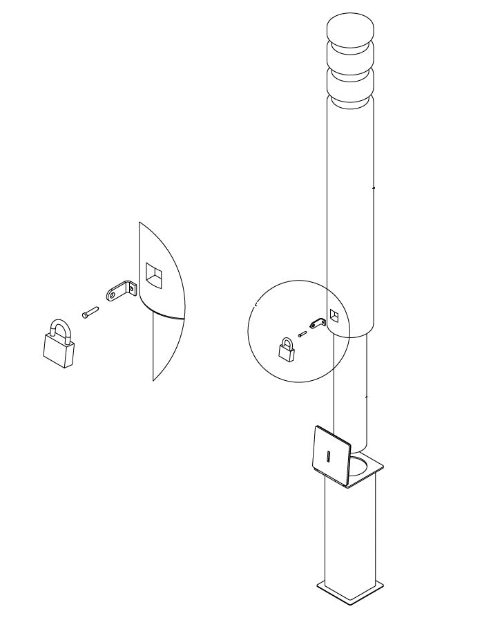 Recycled Removable Plastic Bollard Lockable