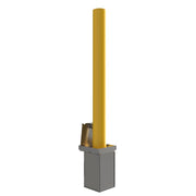 Removeable Yellow Galvanised Steel Bollards | 750mm Above Ground - Store Fittings Direct