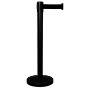 Retractable Belt Queue Barrier (Black Post) - Store Fittings Direct