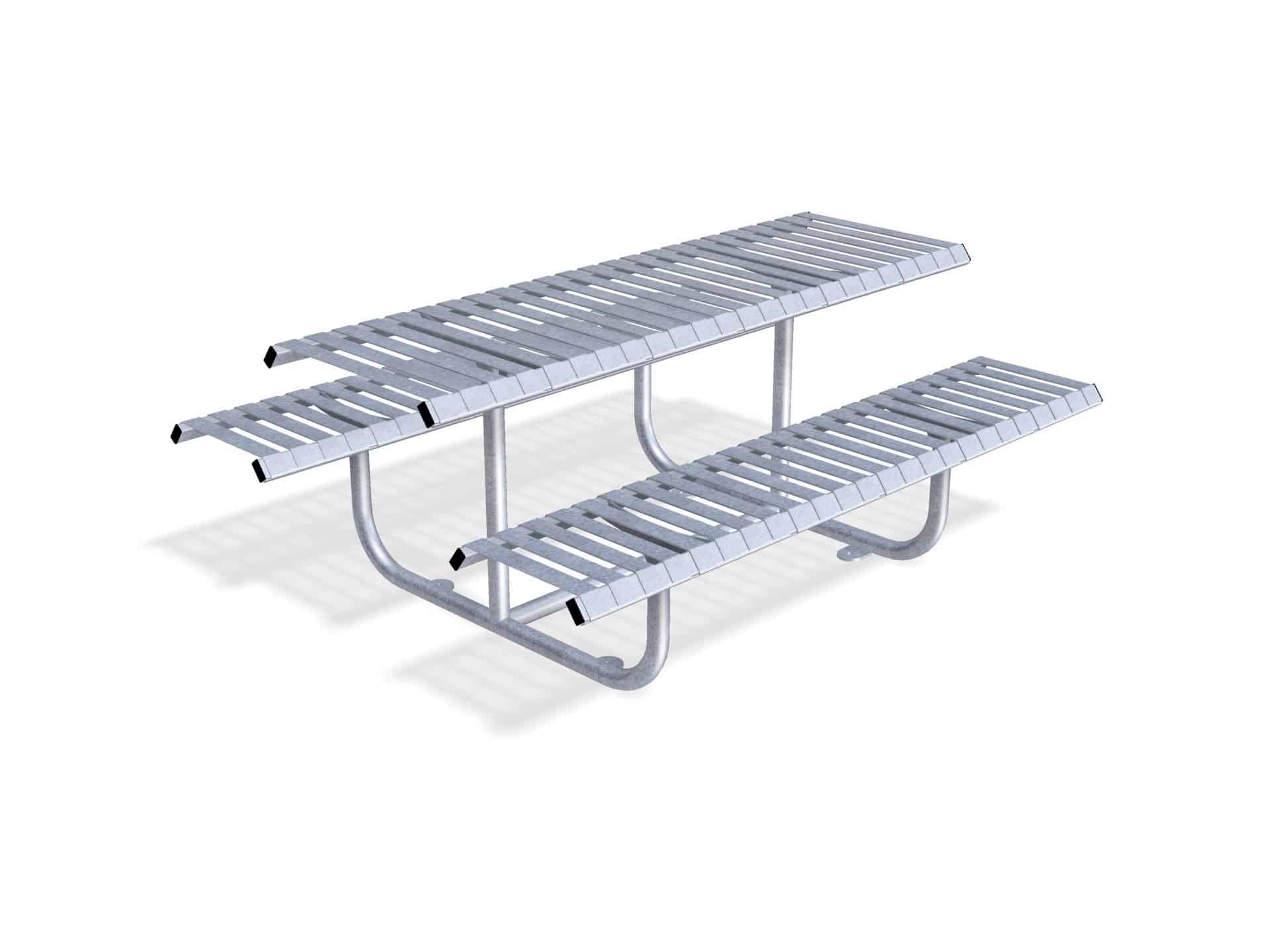 Rockingham Picnic Table Bench | Stainless Steel or Galvanised Street Furniture - Store Fittings Direct