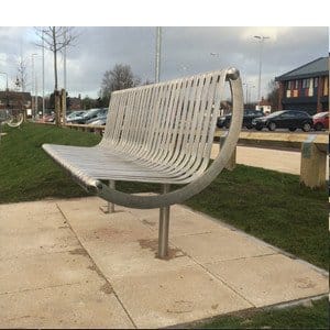 Rockingham Steel Seat Bench  with Back | Street Furniture