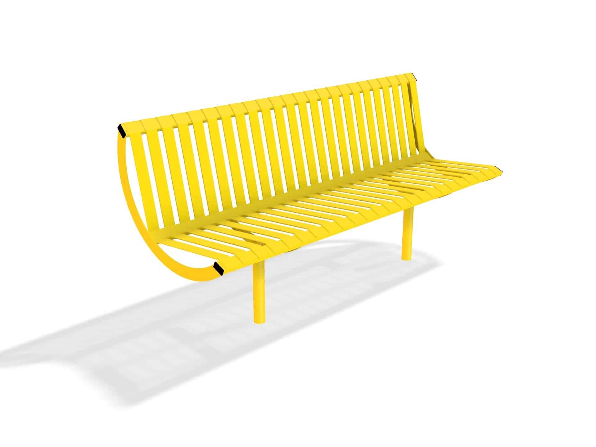 Rockingham Steel Seat Bench  with Back | Street Furniture - Store Fittings Direct