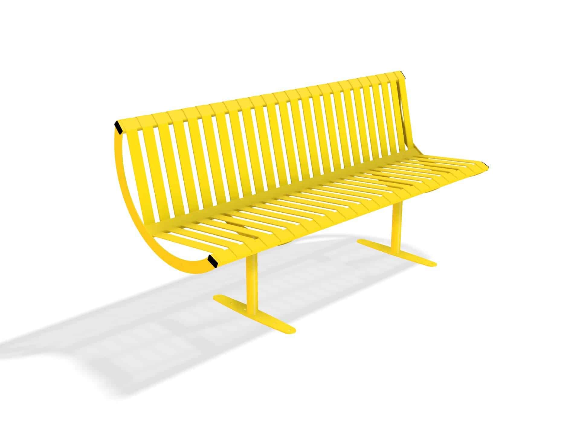 Rockingham Steel Seat Bench  with Back | Street Furniture - Store Fittings Direct