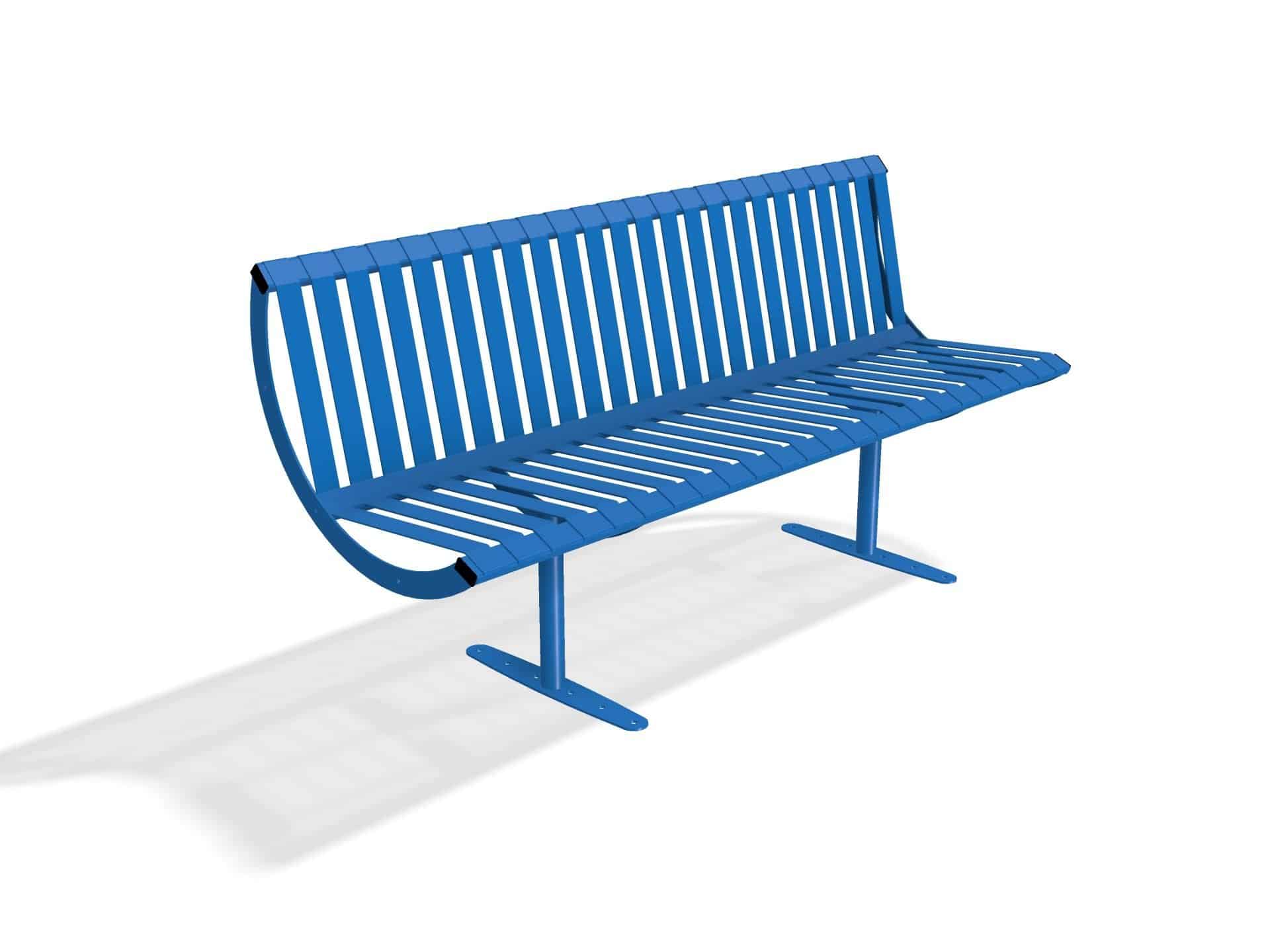 Rockingham Steel Seat Bench  with Back | Street Furniture - Store Fittings Direct