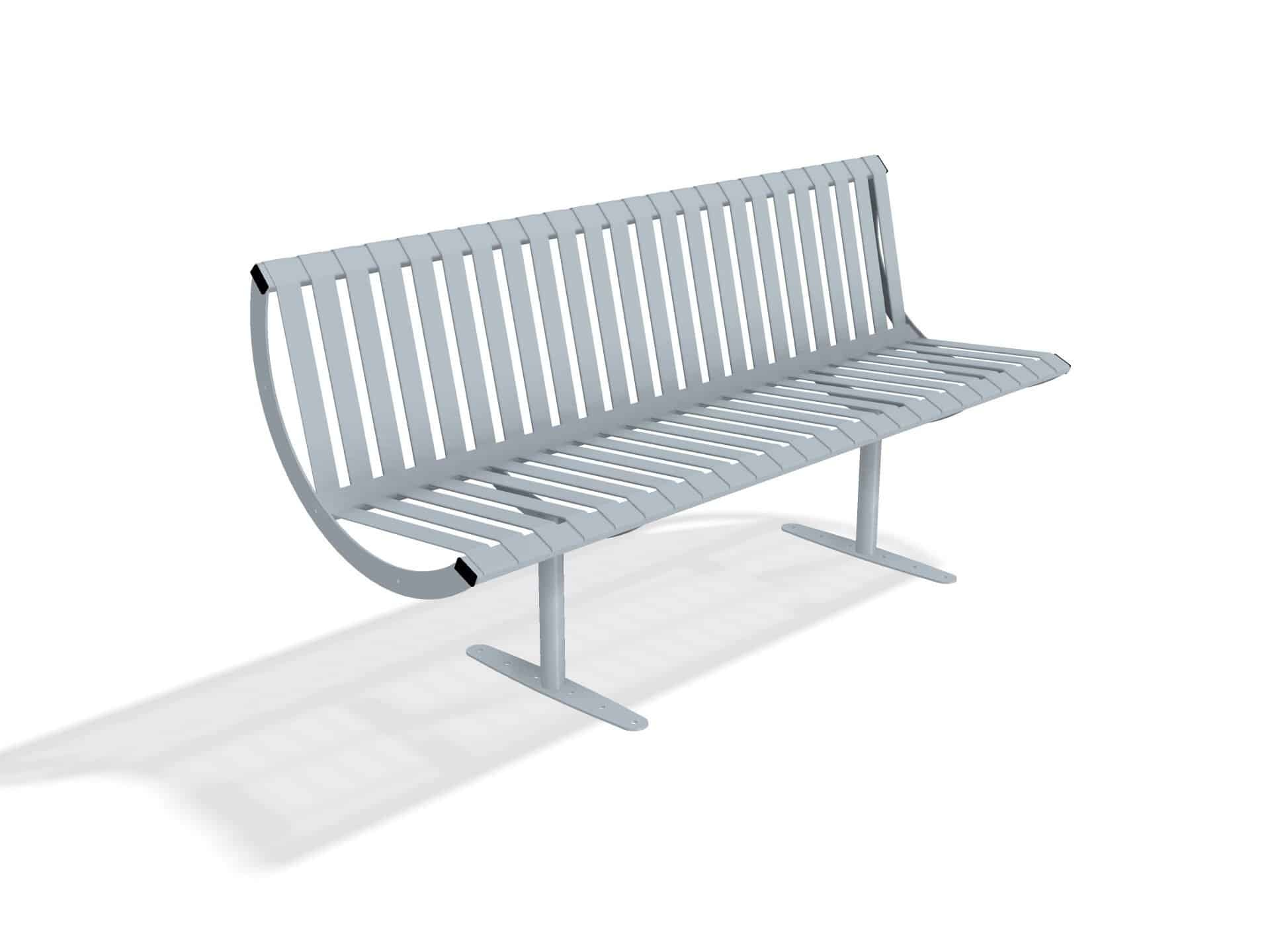 Rockingham Steel Seat Bench  with Back | Street Furniture - Store Fittings Direct