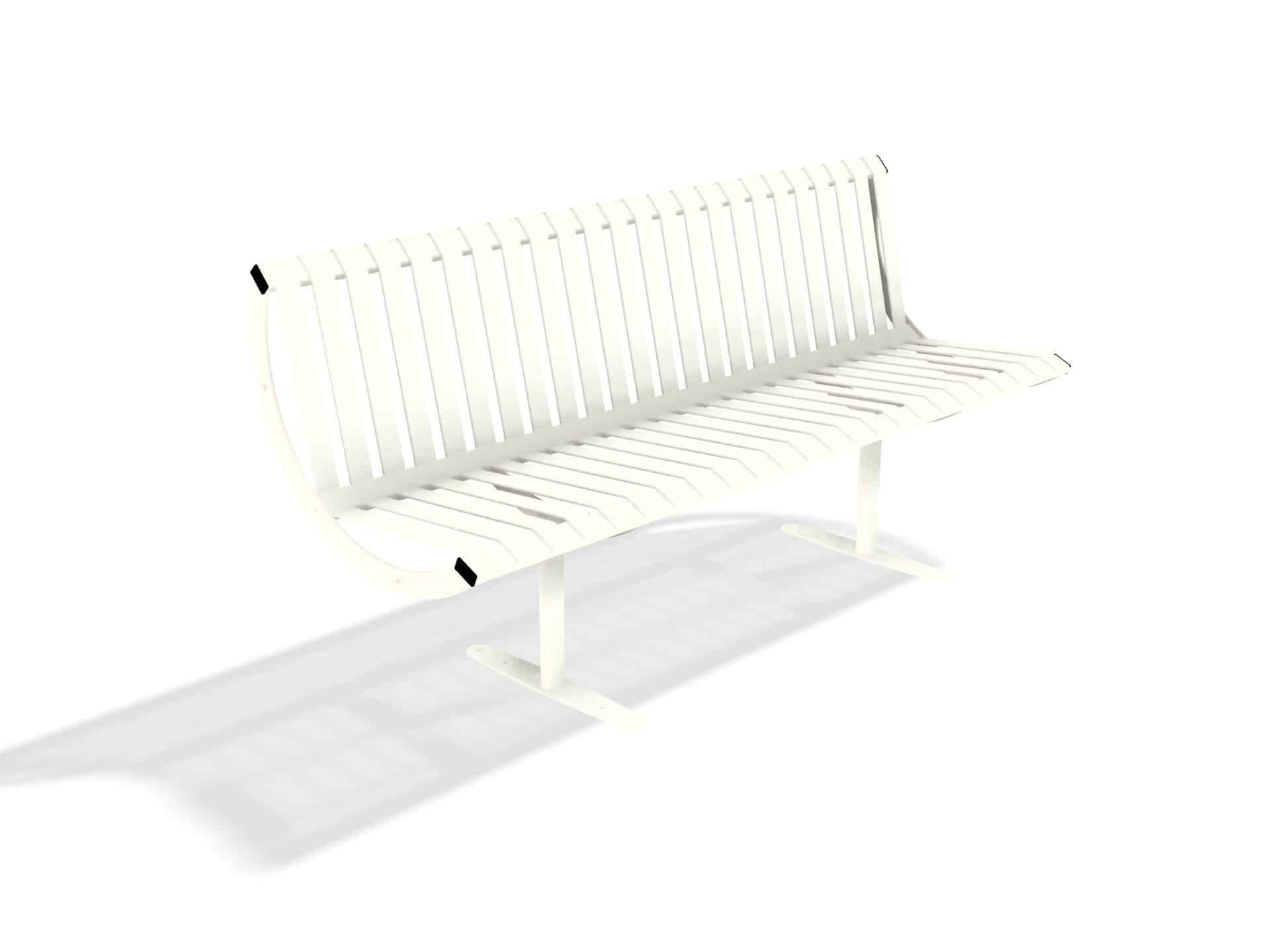 Rockingham Steel Seat Bench  with Back | Street Furniture - Store Fittings Direct