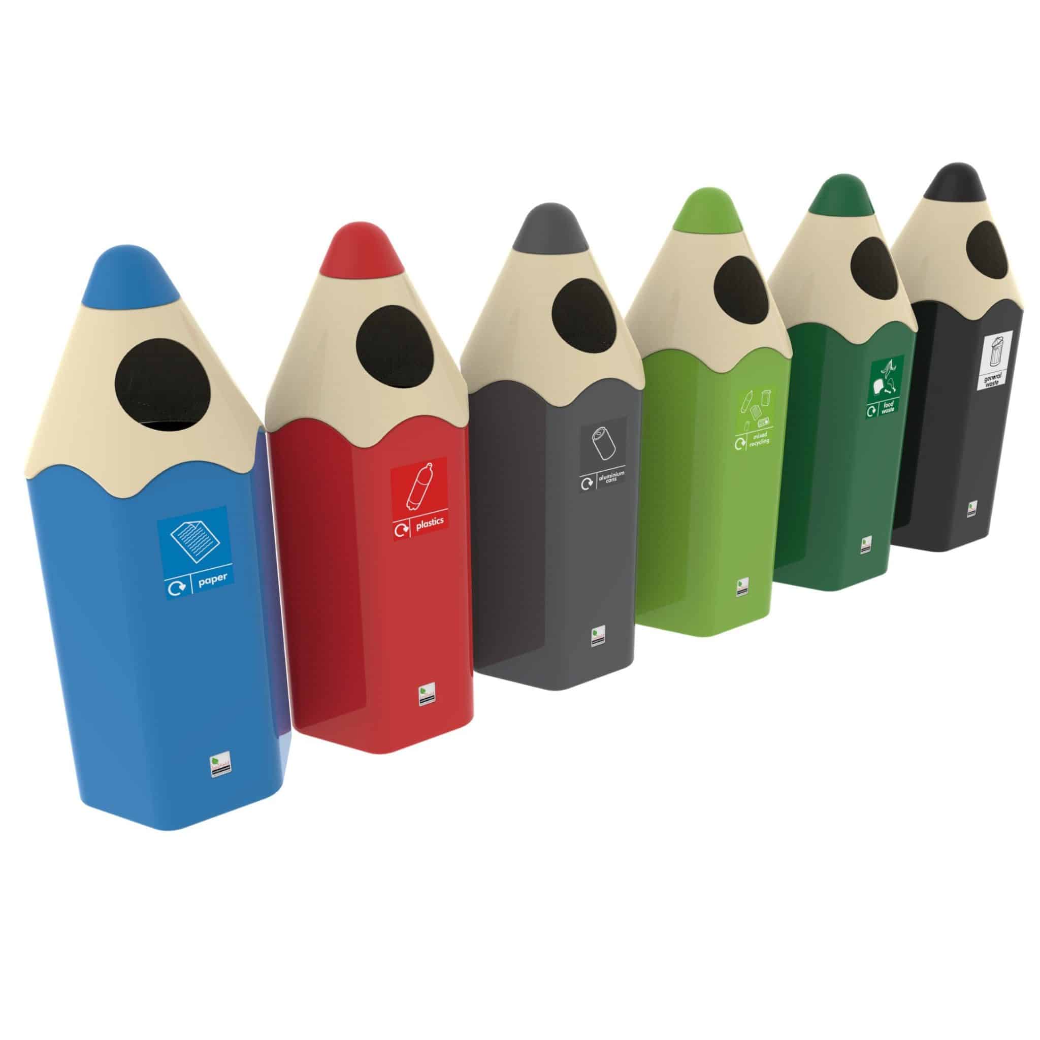 School Pencil Litter Bin - 70L - Store Fittings Direct