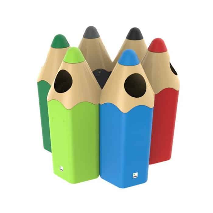 School Pencil Litter Bin - 70L - Store Fittings Direct