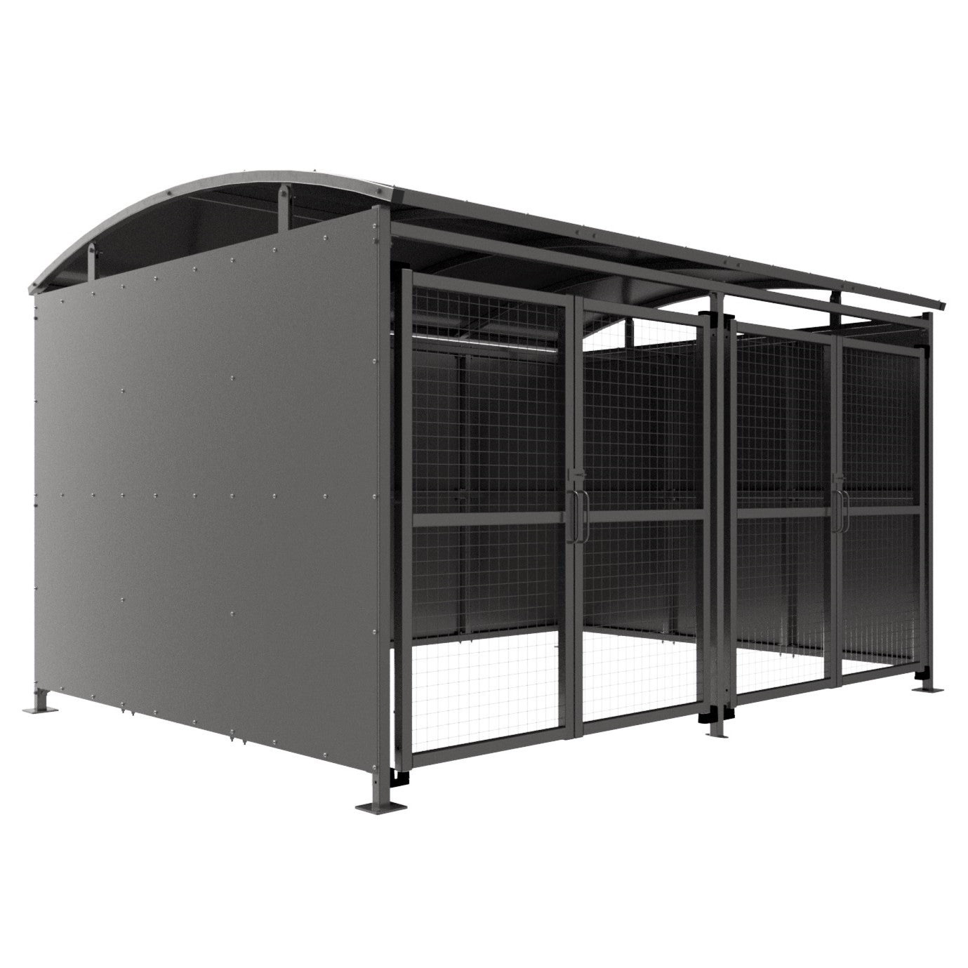 Secure Bin Store Shelter - Mesh Gates - Store Fittings Direct