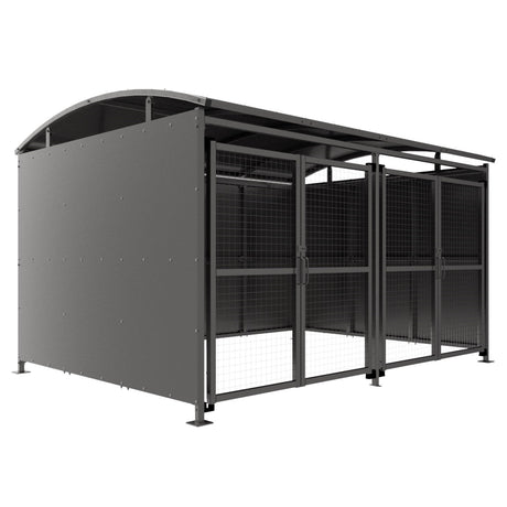 Secure Bin Store Shelter - Mesh Gates - Store Fittings Direct