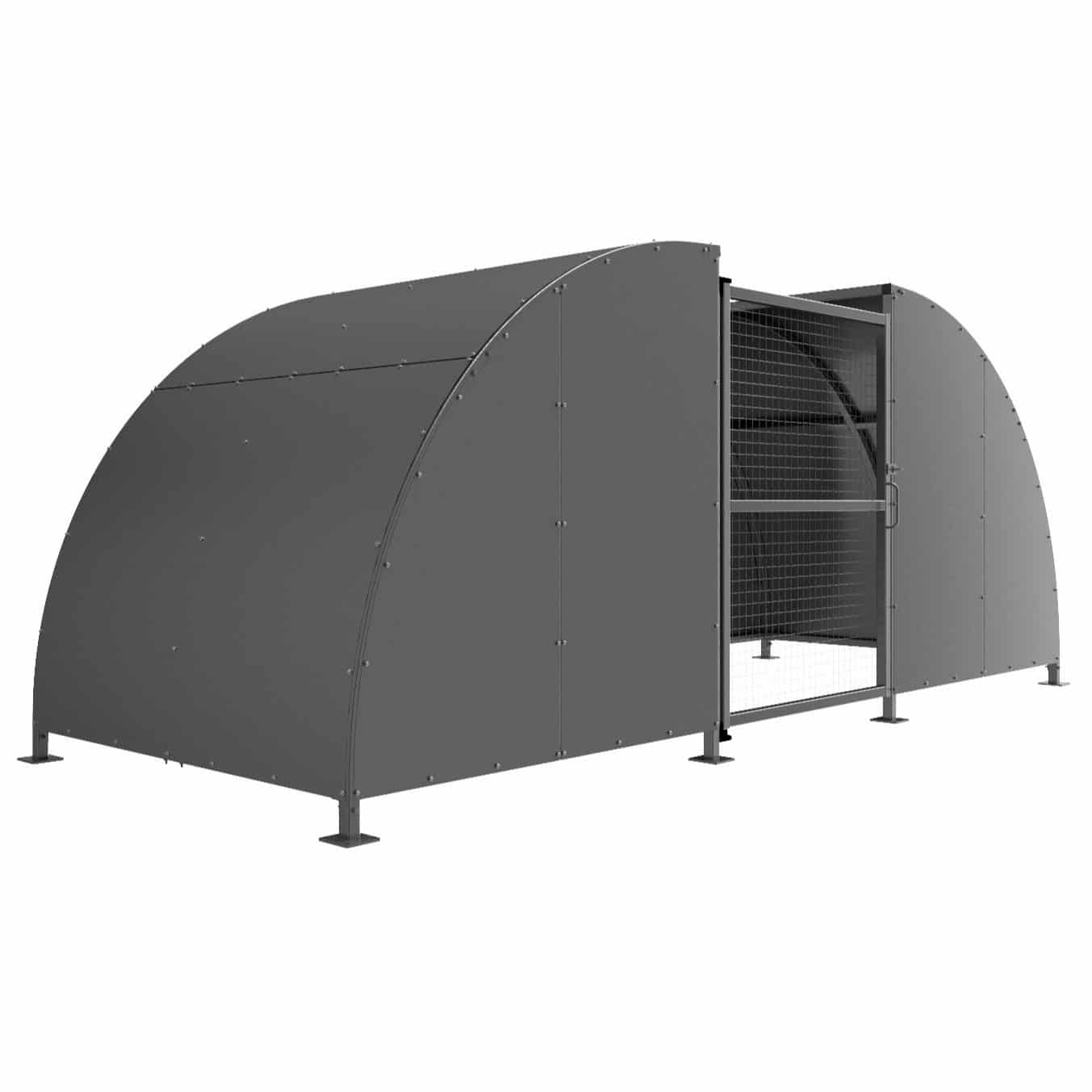 Secure Cycle Compound | Galvanised Roof Bike Enclosure including Cycles Stands - Store Fittings Direct