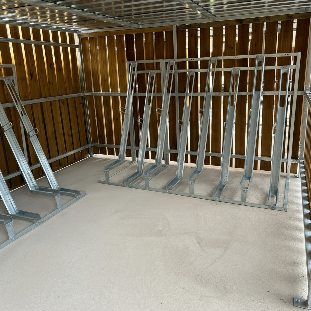Semi Vertical Cycle Racks | Semi Verts - Store Fittings Direct