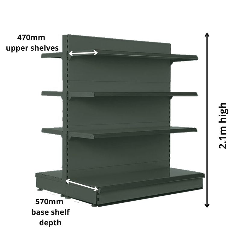 Gondola Bay 2.1m | 570mm Base Shelf | 470mm Uppers