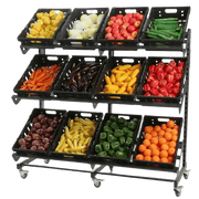 Single Sided Mobile Fruit and Vegetable Display - 1600mm - Store Fittings Direct