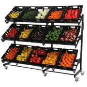 Single Sided Mobile Fruit and Vegetable Display - 2000mm - Store Fittings Direct
