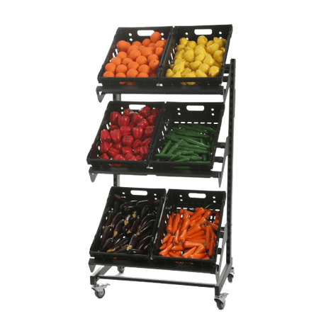 Single Sided Mobile Fruit and Vegetable Display - 800mm - Store Fittings Direct