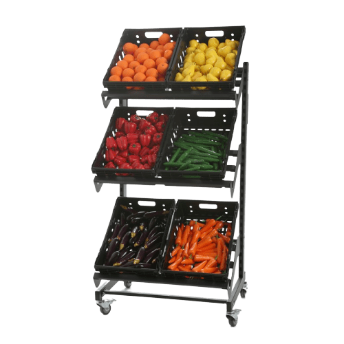 Single Sided Mobile Fruit and Vegetable Display - 800mm - Store Fittings Direct
