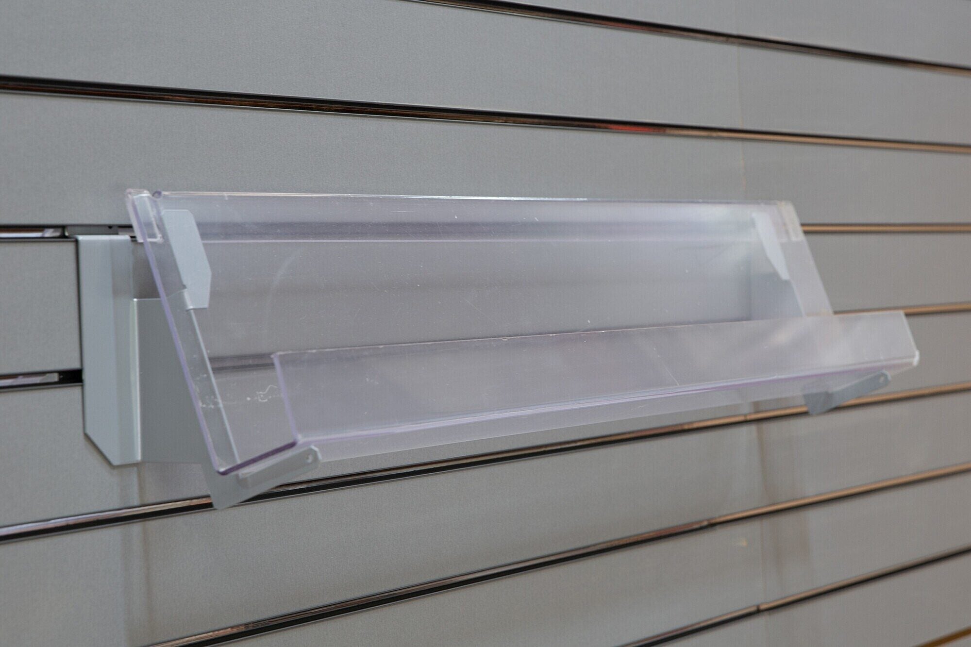 Slatwall Acrylic Magazine Shelf - 1 Tier - Store Fittings Direct