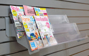 Slatwall Acrylic Magazine Shelf - 2 Tier - Store Fittings Direct