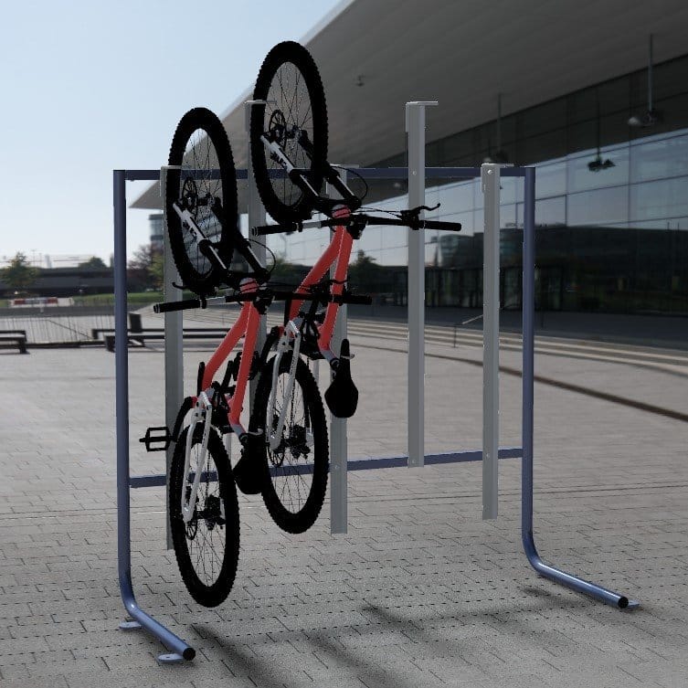 Slimline Semi Vertical Cycle Racks | Semi Verts - Store Fittings Direct