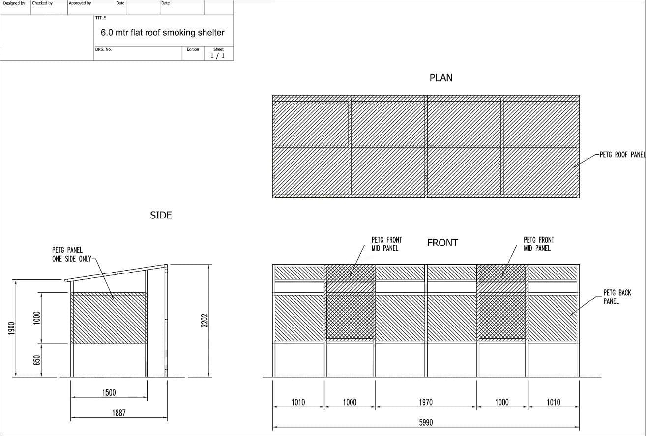 Smoking Shelter | Flat Roof - Store Fittings Direct