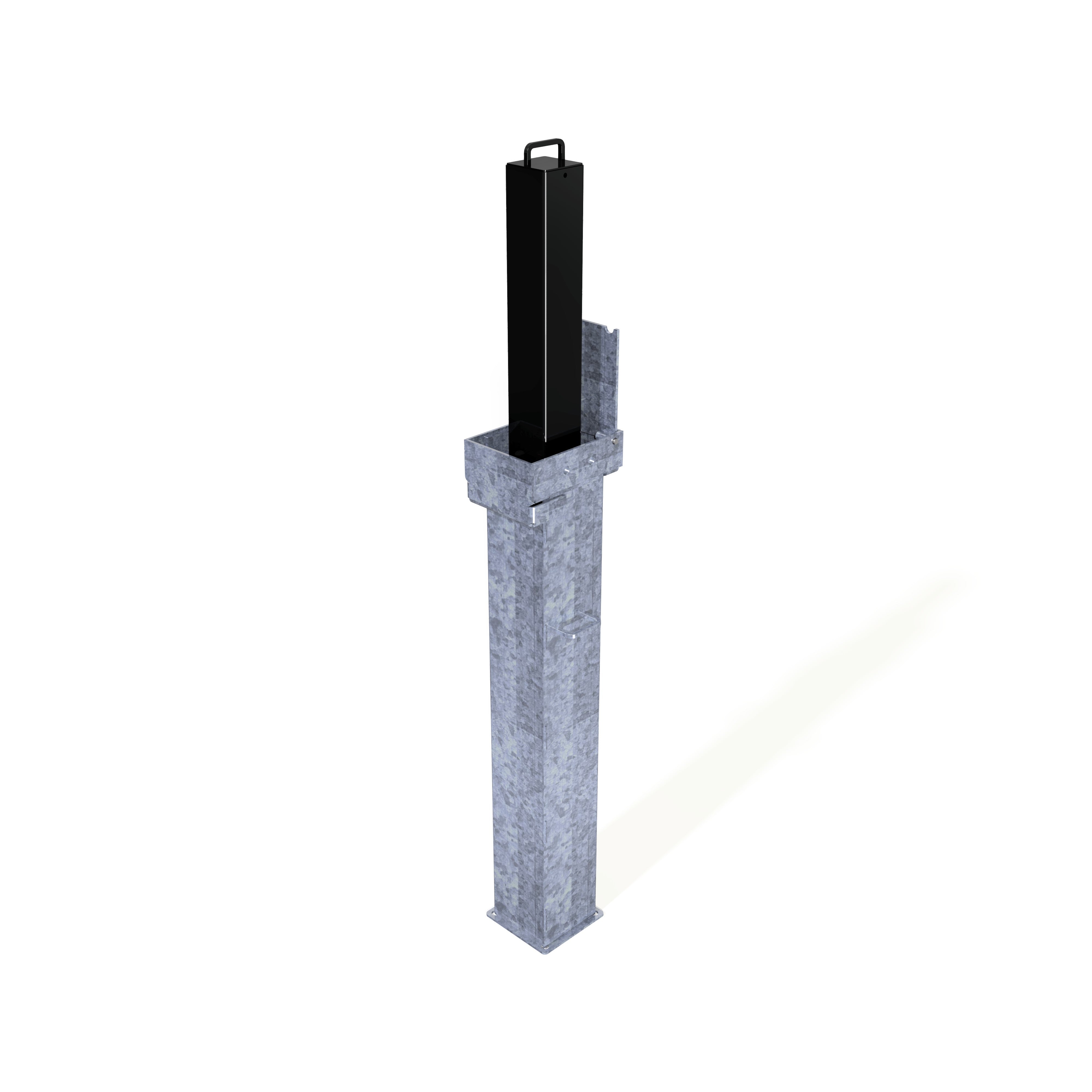 Sqaure Retractapost-GL 500 Telescopic Bollard - Galvanised or Galvanised & Coated - Store Fittings Direct