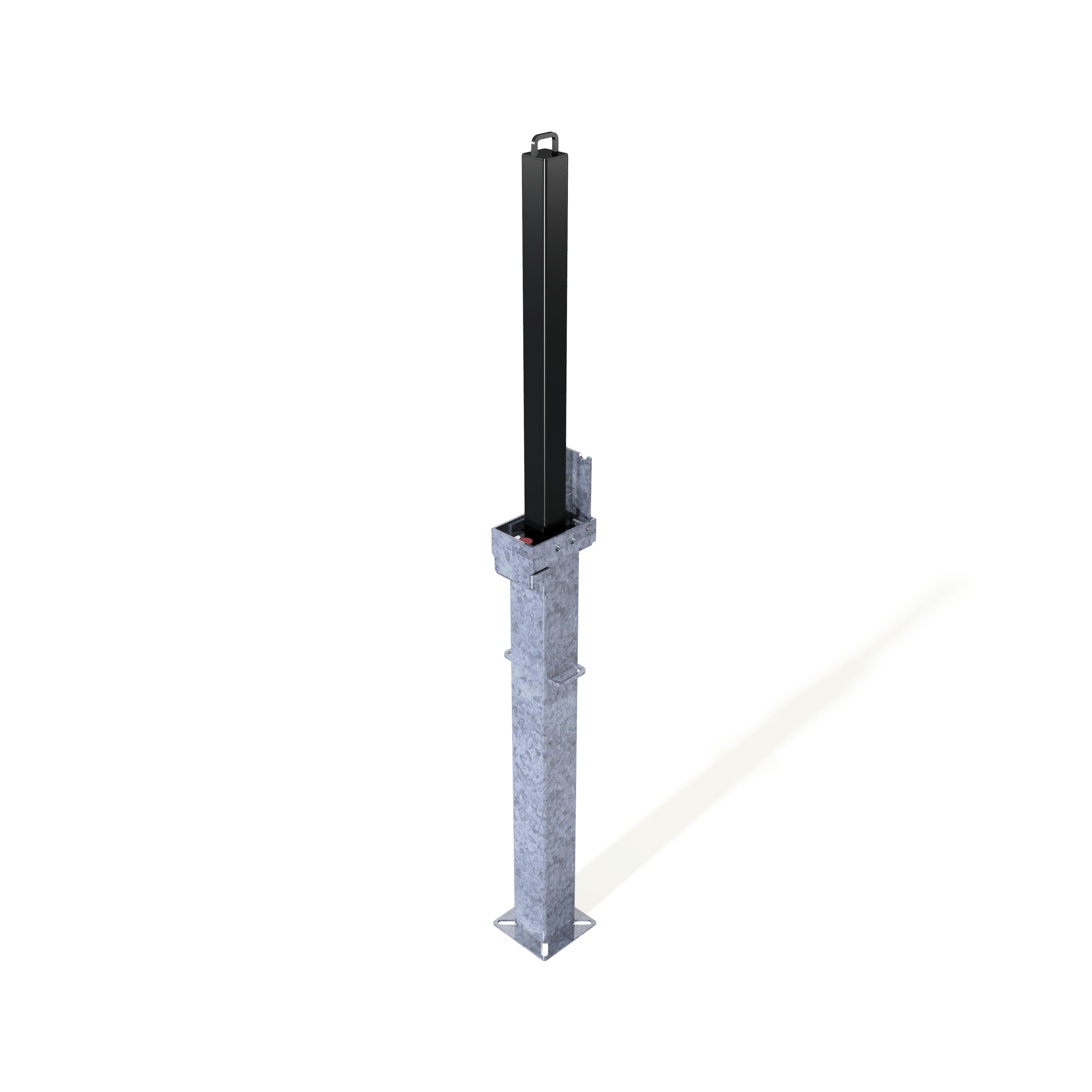 Square Retractapost-GL 745 Telescopic Bollard - Galvanised or Galvanised and Coated - Store Fittings Direct