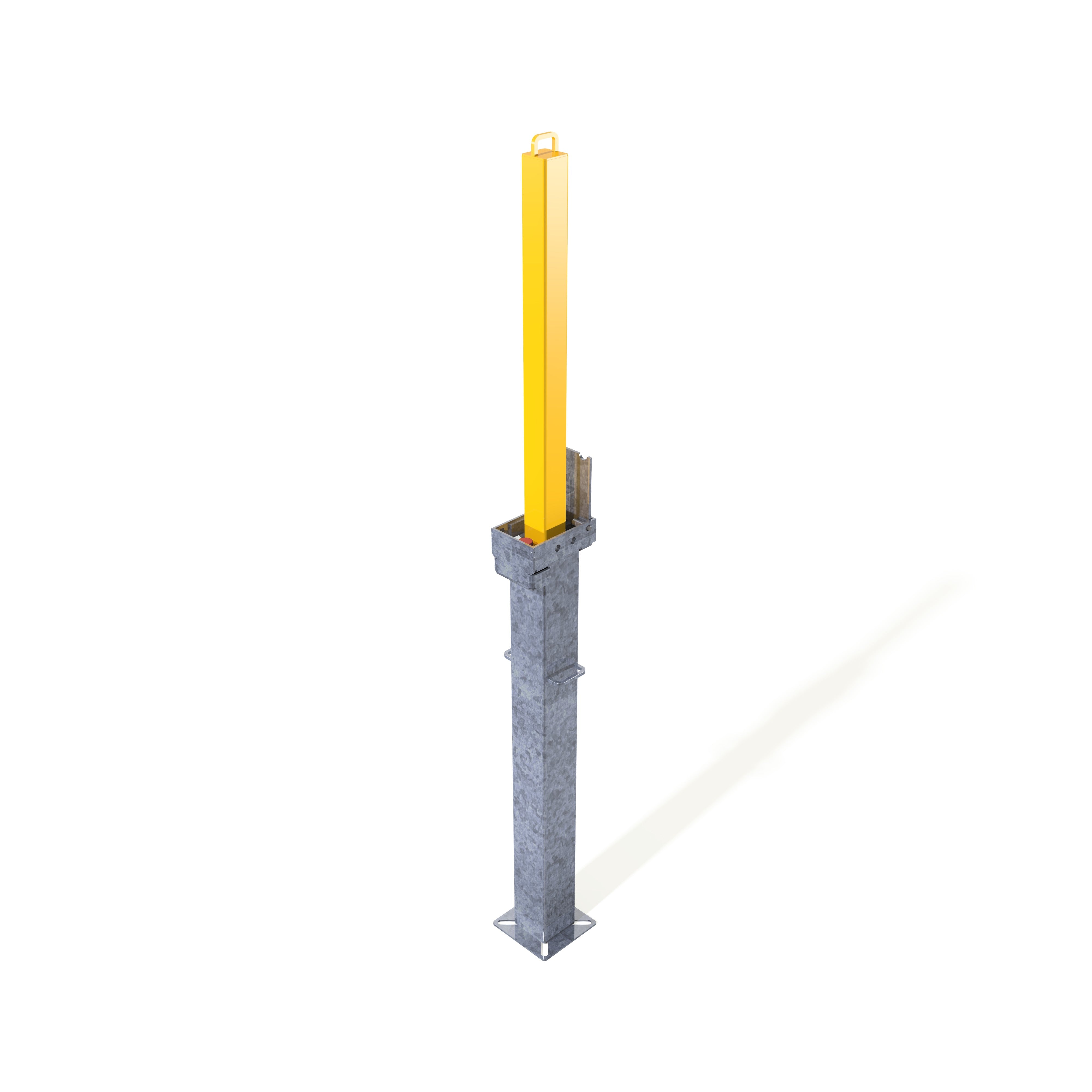 Square Retractapost-GL 745 Telescopic Bollard - Galvanised or Galvanised and Coated - Store Fittings Direct