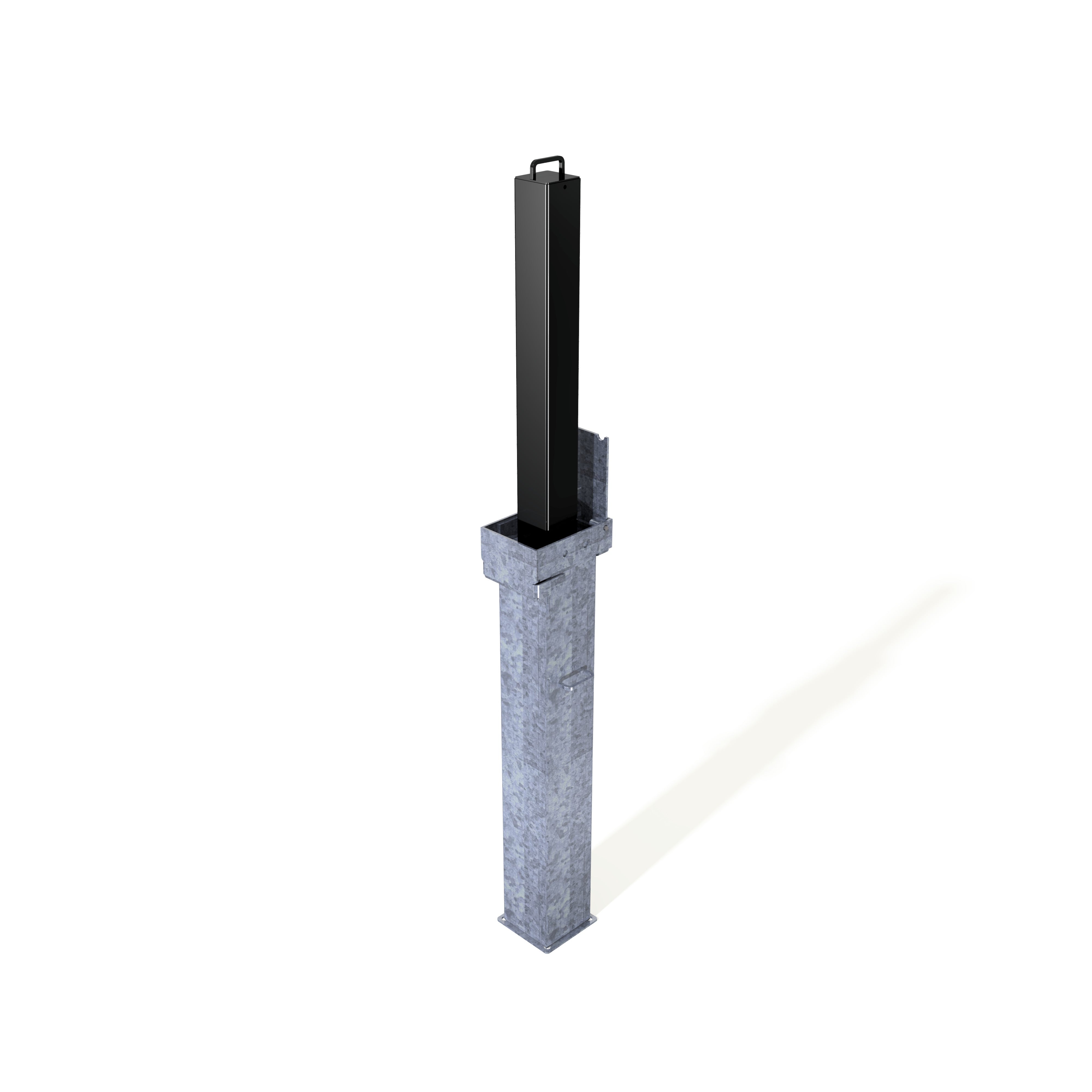 Square Retractapost-GL 745 Telescopic Bollard - Galvanised or Galvanised and Coated - Store Fittings Direct