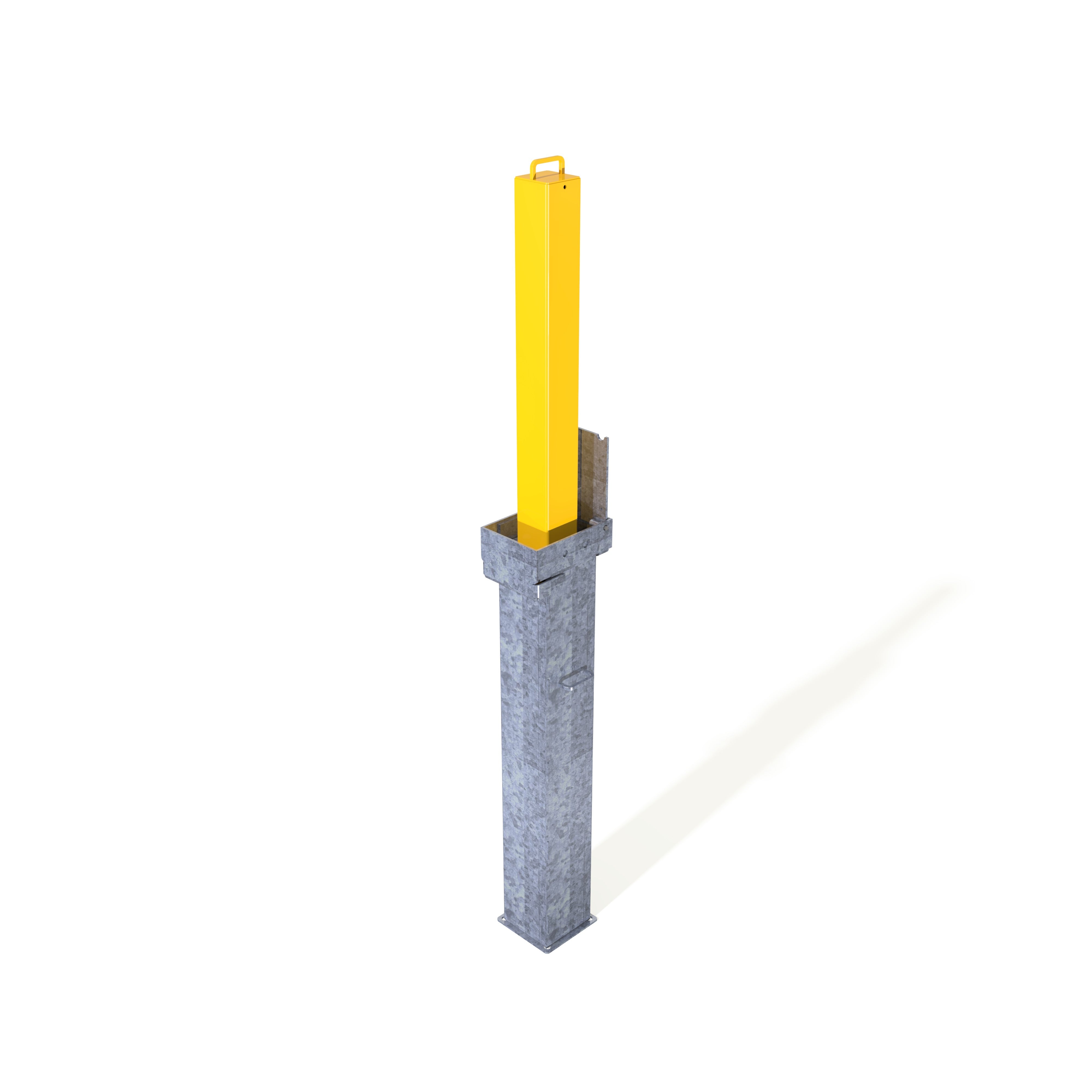 Square Retractapost-GL 745 Telescopic Bollard - Galvanised or Galvanised and Coated - Store Fittings Direct