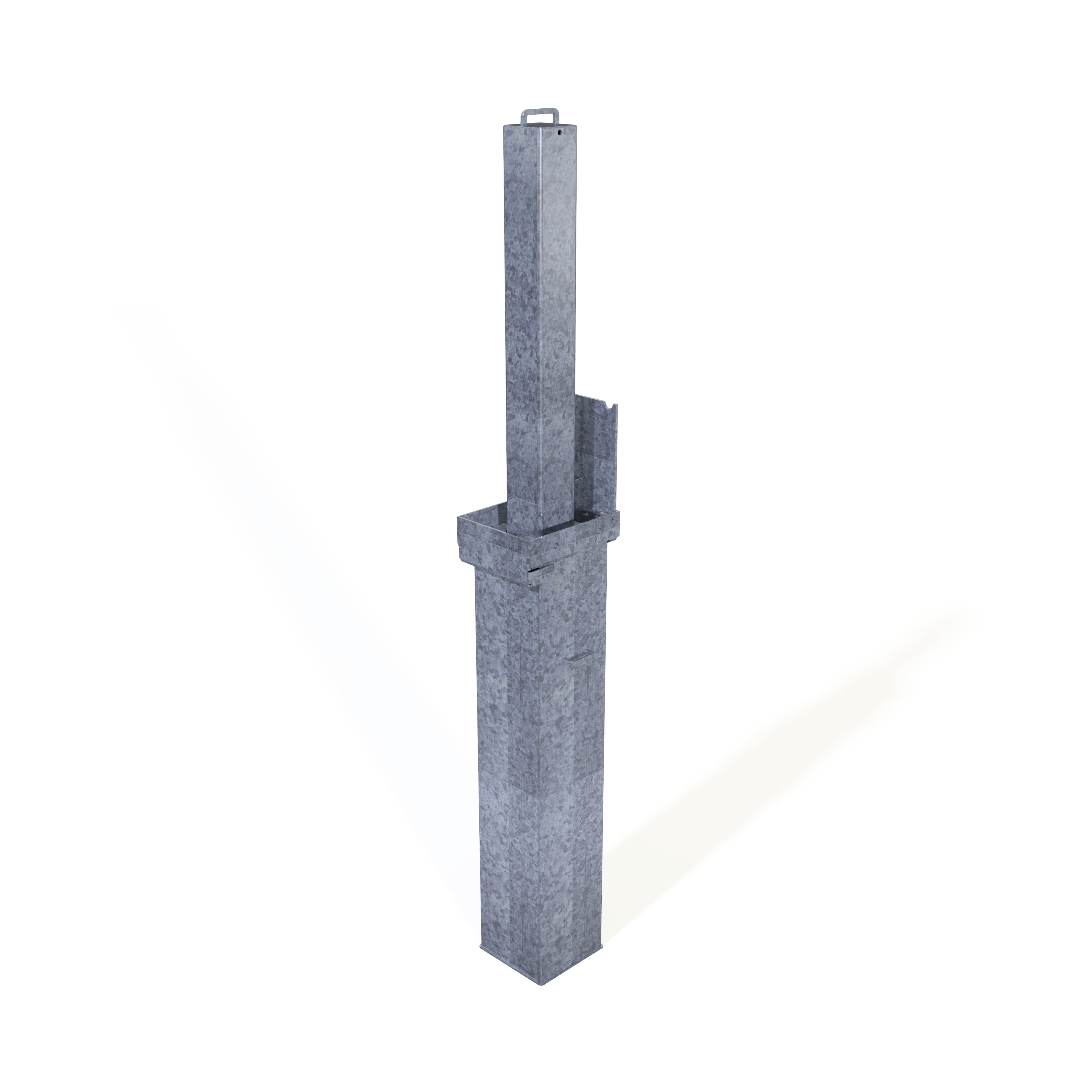 Square Retractapost-GL 900 Lift Assist Telescopic Bollard - Galvanised or Galvanised and Coated - Store Fittings Direct