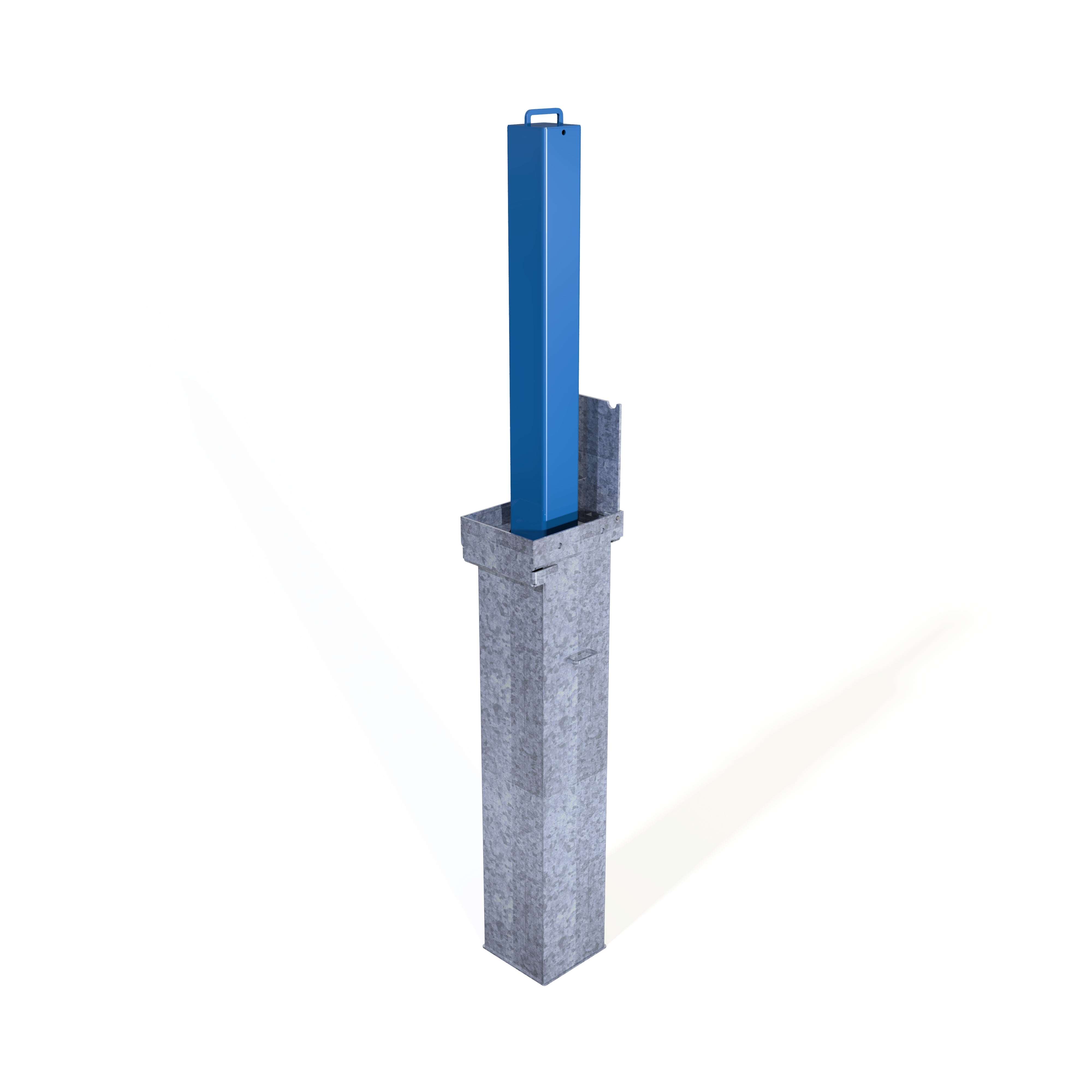 Square Retractapost-GL 900 Lift Assist Telescopic Bollard - Galvanised or Galvanised and Coated - Store Fittings Direct