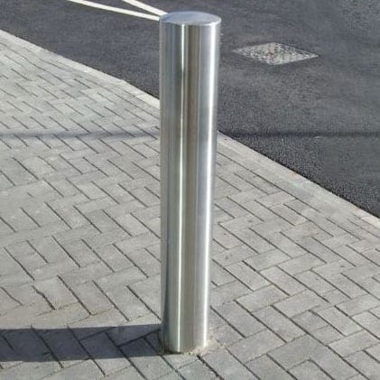 Stainless Steel Bollards 304 Grade | Semi-Domed Top 1000mm Above Ground - Store Fittings Direct