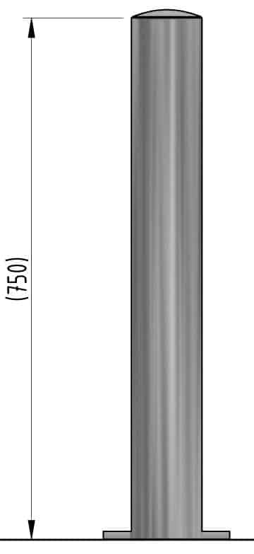 Stainless Steel Bollards 304 Grade | Semi-Domed Top 750mm Overall - Store Fittings Direct