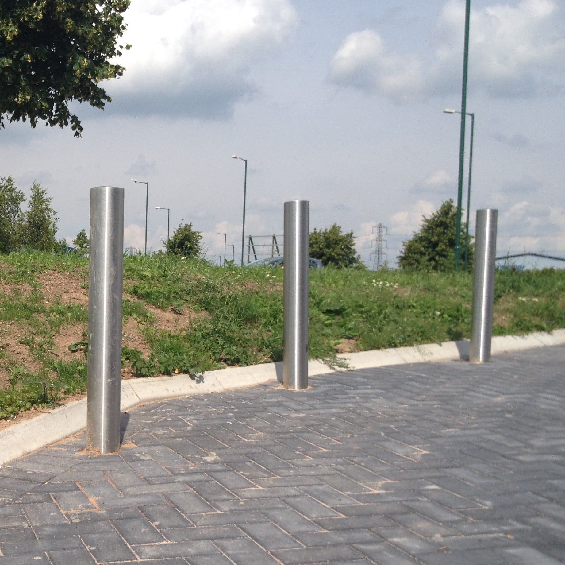 Stainless Steel Bollards 304 Grade | Semi-Domed Top 900mm Above Ground - Store Fittings Direct