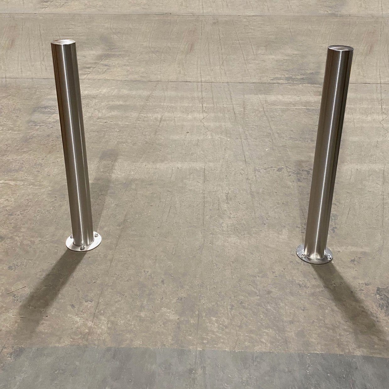 Stainless Steel Bollards 304 Grade | Semi-Domed Top 900mm Above Ground - Store Fittings Direct