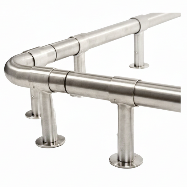 Stainless Steel Bump Rail - ISP Low Level Protection Rail - Store Fittings Direct