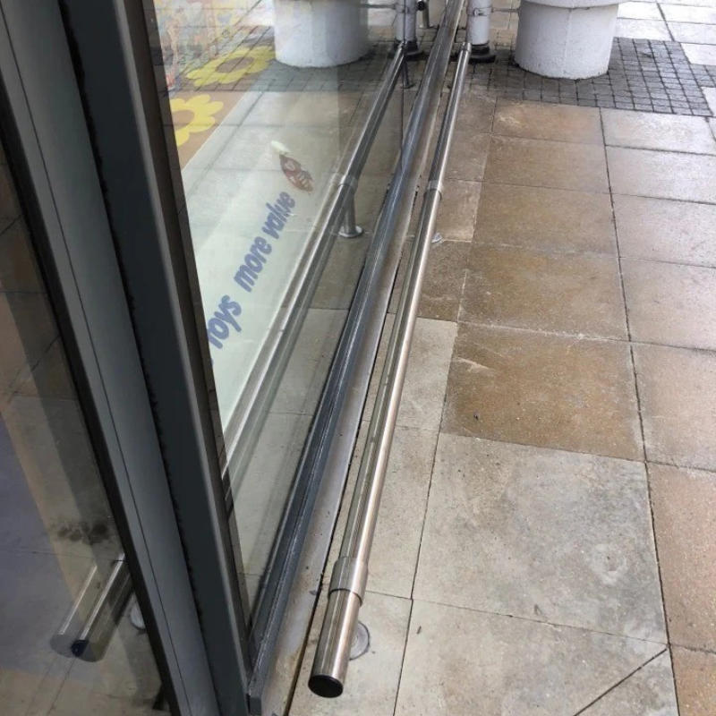 Stainless Steel Bump Rail - ISP Low Level Protection Rail - Store Fittings Direct