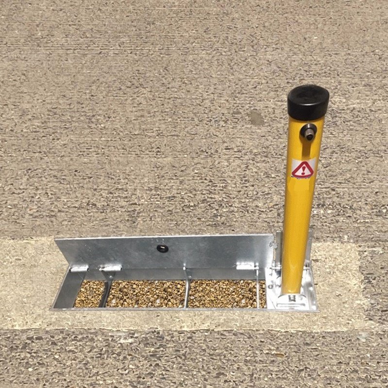 Stealth Parking Post Foldaway Coffin | Yellow - Store Fittings Direct