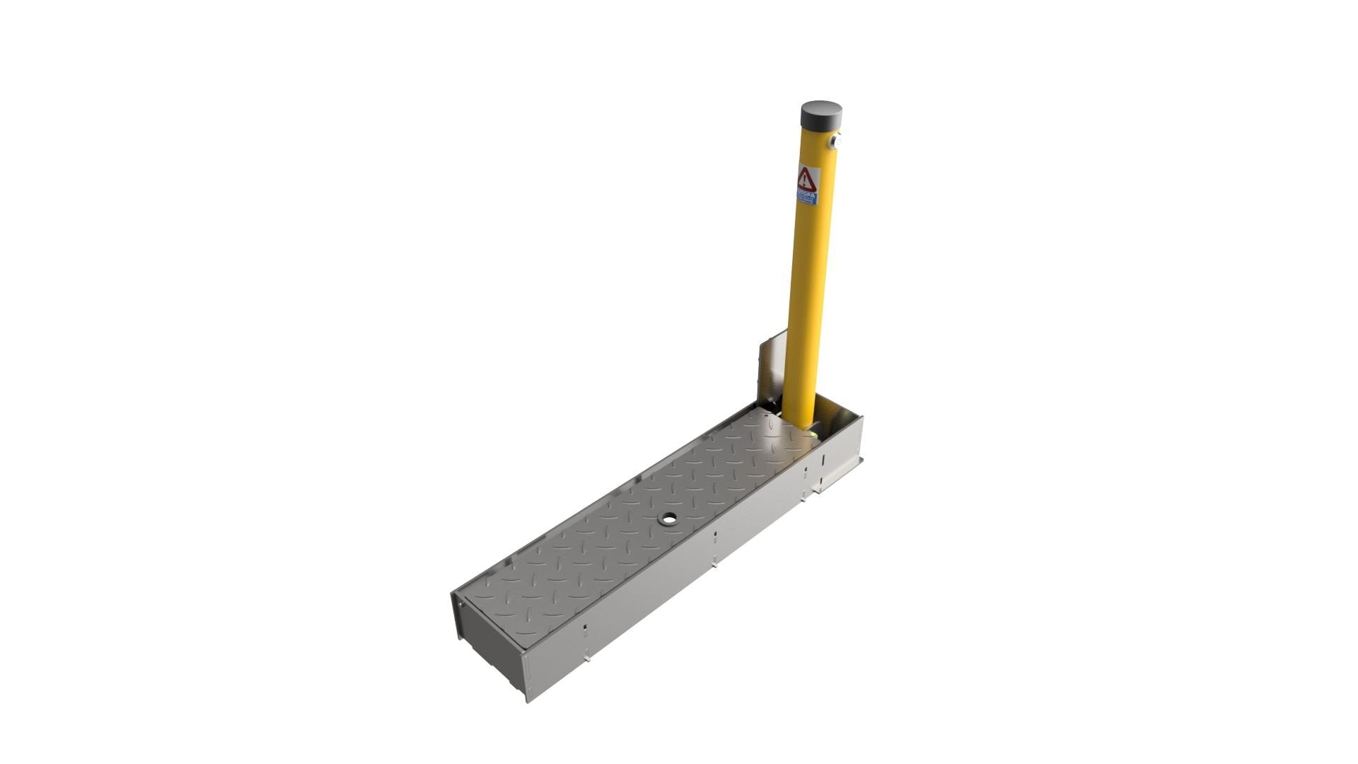 Stealth Parking Post Foldaway Coffin | Yellow - Store Fittings Direct